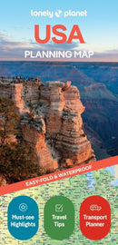 Lonely Planet USA Planning Map : Durable, Waterproof, Easy-Fold Travel Map with Attractions, Itineraries & Transport Guide-9781787017887