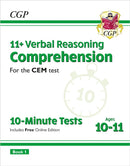 11+ CEM 10-Minute Tests: Comprehension - Ages 10-11 Book 1 (with Online Edition)-9781789081909