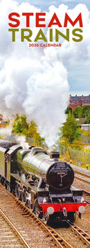 Steam Trains Slim Calendar 2026  Trains Slimline Calendar - 12 Month-9781804608326