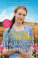 Hay Bales and Hollyhocks