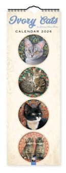 Ivory Cats Slim Calendar 2026 (Art Calendar)-9781835624524