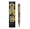 Uematsu Hobi: Black & Gold Chrysanthemums Boxed Decorative Ballpoint Pen-9781835626344