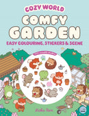 Cozy World Comfy Garden: Easy Colouring and Sticker Scene for Teens, Young Adults and Adults-9781836161691