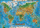 Animals of the World kids wall map laminated