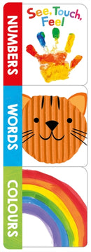 See, Touch, Feel Words, Numbers, Colours (Chunky Set) : With 3 mini board books-9781917069250