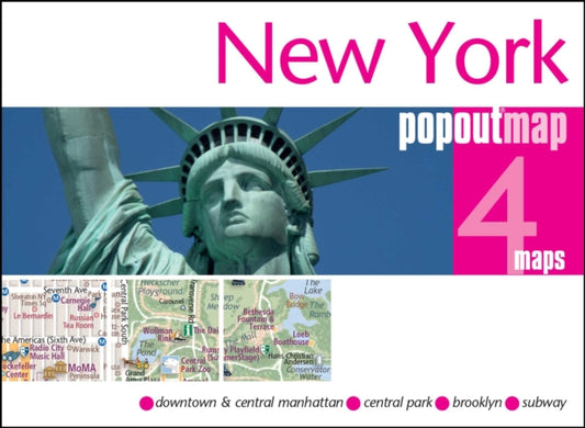 Popout Map New York - Pocket-Sized Pop-Up Street Map of Manhattan | Brooklyn | New York Subway Map | Compact Travel Map