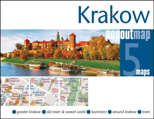 PopOut Map Krakow – Pocket-Sized Pop-Up Street Map of Old Town | Kazimierz | Krakow Tram Map | Compact Travel Map