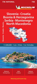 Slovenia, Croatia, Bosnia - Michelin National Map 736
