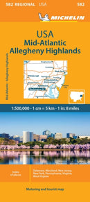 Midatlantic - Michelin Regional Map 582