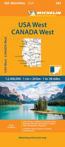 Western USA, Western Canada - Michelin Regional Map 585