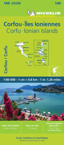 Corfu & the Ionian Islands - Michelin Zoom Map 140