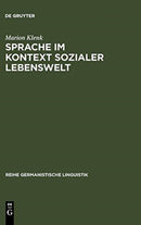 Sprache Im Kontext Sozialer Lebenswelt