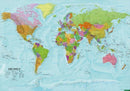 World political / physical wall map