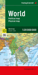 World Map, Political - Physical, English, folded Map