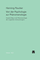 Von der Psychologie zur Phanomenologie-9783787316144