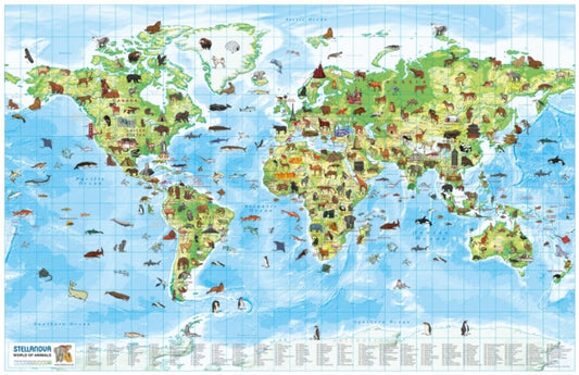 Children''s Wall Map: World of Animals