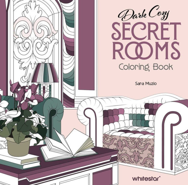 Dark Cozy Secret Rooms. Coloring Book