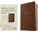 Biblia para el ministro NTV, letra grande con Filament (SentiPiel, Café, Letra Roja)