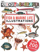 The Cut Out And Collage Book Fish & Marine Life Illustrations : Over 200 High Quality Marine Life & Fish illustrations For Collage And Mixed Media Artists-9798507662470