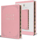 KJV Holy Bible, Giant Print Thinline Large format, Pink Premium Imitation Leather with Ribbon Marker, Red Letter, and Thumb Index 