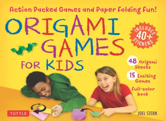 Origami Games for Kids Kit : Action Packed Games and Paper Folding Fun! [Origami Kit with Book, 48 Papers, 75 Stickers, 15 Exciting Games, Easy-to-Assemble Game Pieces]-9780804848527
