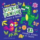 First Fun: Sticker Painting Animals & Friends : 12 Colorful Scenes to Create-9781641243308